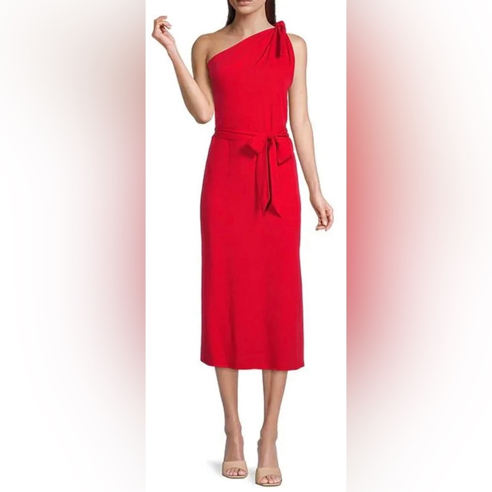 Antonio Melani Weylyn Sleeveless Asymmetrical Neck Bow Shlder Tie Waist…